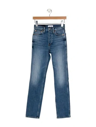 Pre-owned Re/done Mid-rise Skinny Leg Jeans In Blue
