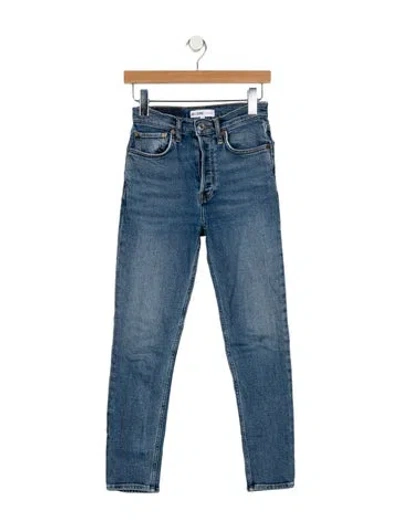 Pre-owned Re/done Mid-rise Skinny Leg Jeans In Blue