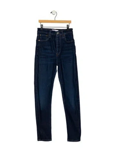 Pre-owned Re/done Mid-rise Skinny Leg Jeans In Blue
