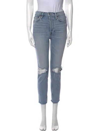 Pre-owned Re/done Mid-rise Skinny Leg Jeans In Blue