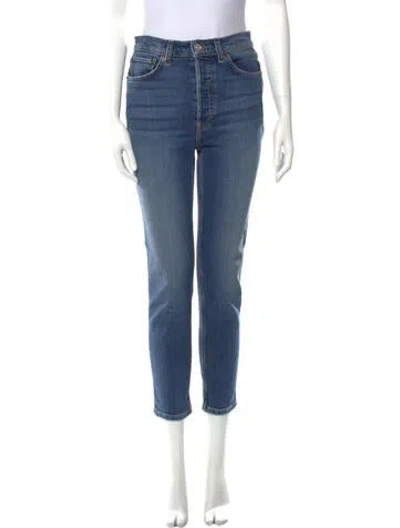 Pre-owned Re/done Mid-rise Skinny Leg Jeans In Blue