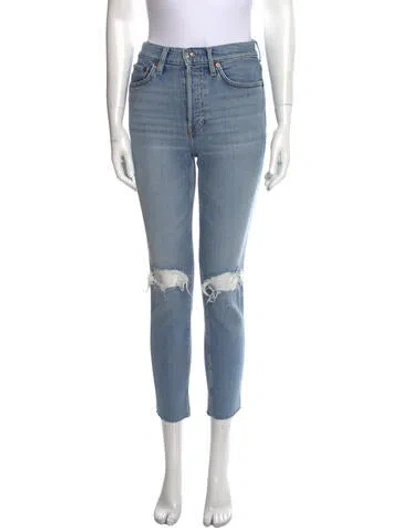 Pre-owned Re/done Mid-rise Skinny Leg Jeans In Blue