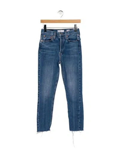 Pre-owned Re/done Mid-rise Skinny Leg Jeans In Blue
