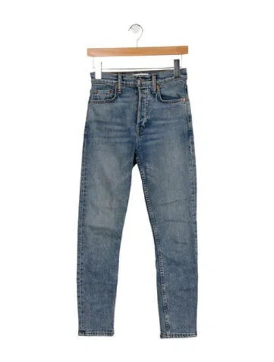 Pre-owned Re/done Mid-rise Skinny Leg Jeans In Blue
