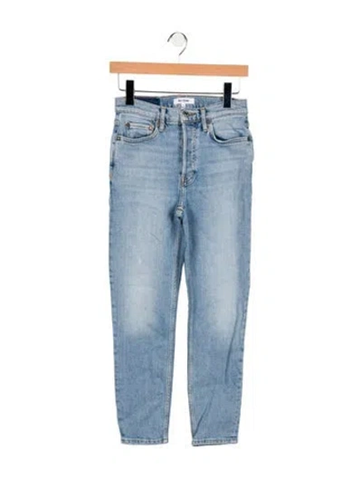 Pre-owned Re/done Mid-rise Skinny Leg Jeans In Blue