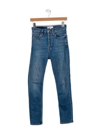 Pre-owned Re/done Mid-rise Skinny Leg Jeans In Blue