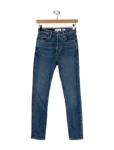 Pre-owned Re/done Mid-rise Skinny Leg Jeans In Blue