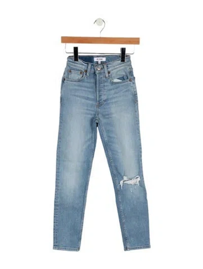 Pre-owned Re/done Mid-rise Skinny Leg Jeans In Blue
