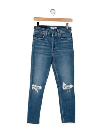Pre-owned Re/done Mid-rise Skinny Leg Jeans In Blue