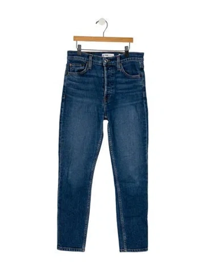 Pre-owned Re/done Mid-rise Skinny Leg Jeans In Blue