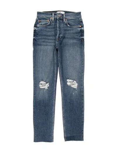 Pre-owned Re/done Mid-rise Skinny Leg Jeans In Blue
