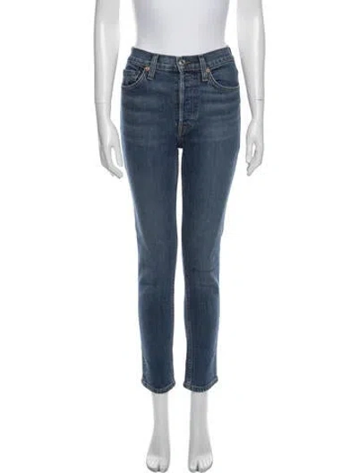 Pre-owned Re/done Mid-rise Skinny Leg Jeans In Blue