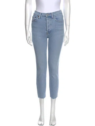 Pre-owned Re/done Mid-rise Skinny Leg Jeans In Blue
