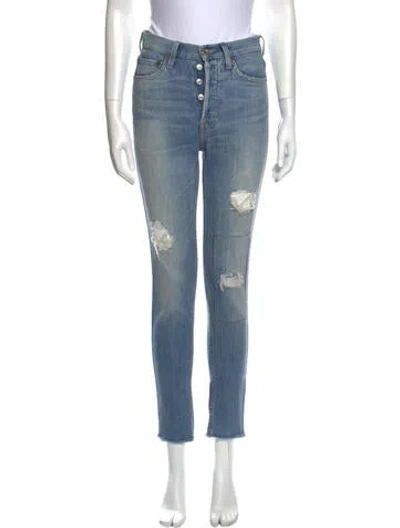 Pre-owned Re/done Mid-rise Skinny Leg Jeans In Blue