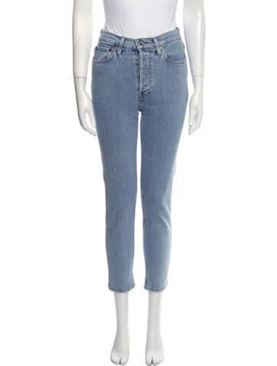 Pre-owned Re/done Mid-rise Skinny Leg Jeans In Blue