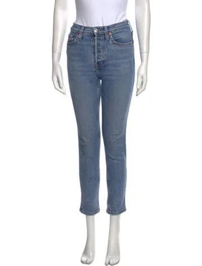 Pre-owned Re/done Mid-rise Skinny Leg Jeans In Blue