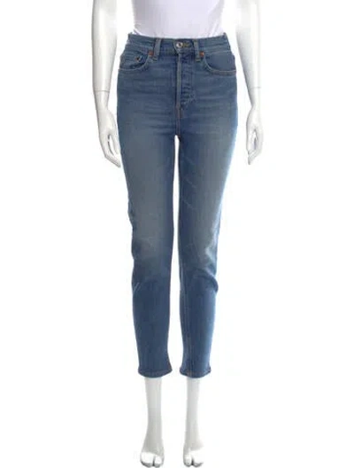 Pre-owned Re/done Mid-rise Skinny Leg Jeans In Blue