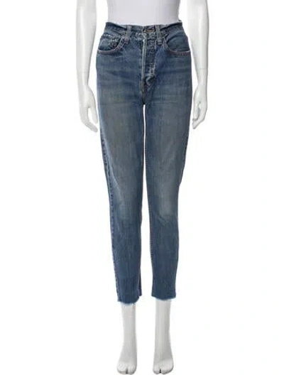 Pre-owned Re/done Mid-rise Skinny Leg Jeans In Blue