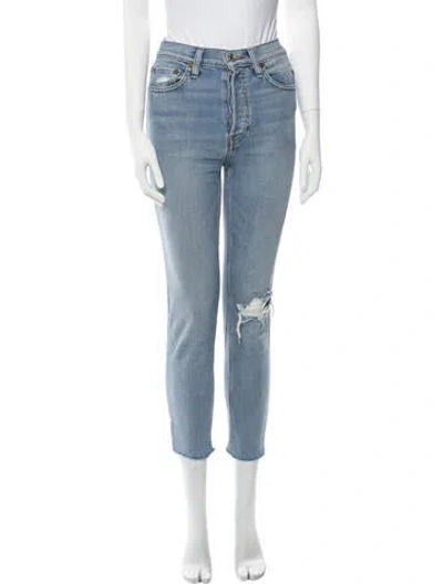 Pre-owned Re/done Mid-rise Skinny Leg Jeans In Blue