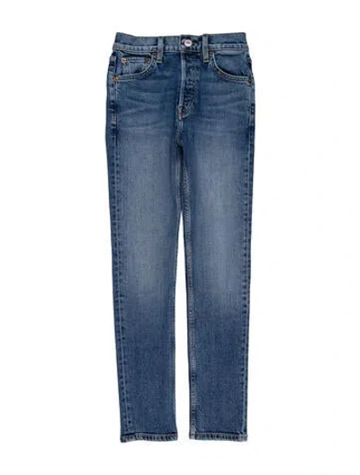 Pre-owned Re/done Mid-rise Skinny Leg Jeans In Blue