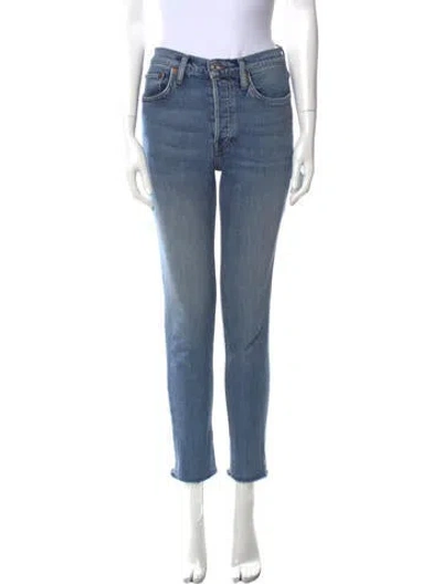 Pre-owned Re/done Mid-rise Skinny Leg Jeans In Blue