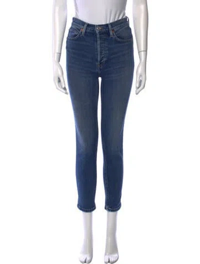 Pre-owned Re/done Mid-rise Skinny Leg Jeans In Blue