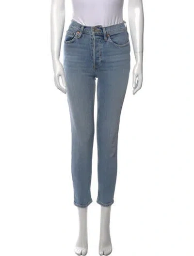 Pre-owned Re/done Mid-rise Skinny Leg Jeans In Blue