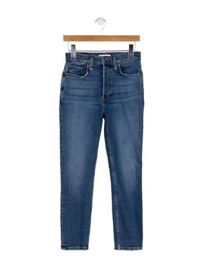 Pre-owned Re/done Mid-rise Skinny Leg Jeans In Blue