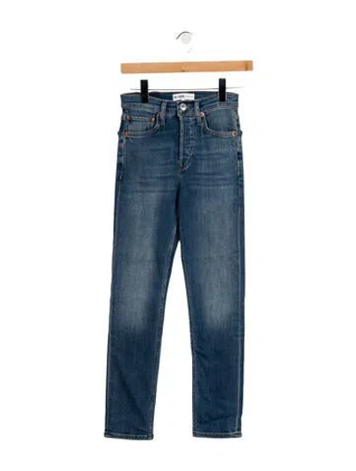 Pre-owned Re/done Mid-rise Skinny Leg Jeans In Blue