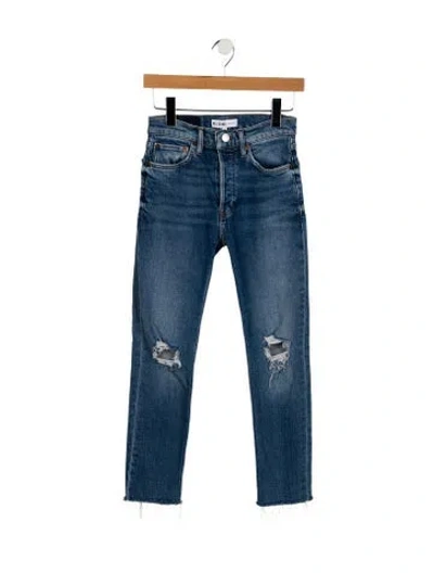 Pre-owned Re/done Mid-rise Skinny Leg Jeans In Blue
