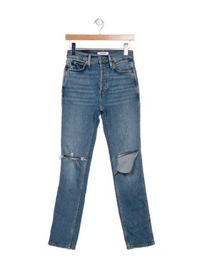 Pre-owned Re/done Mid-rise Skinny Leg Jeans In Blue