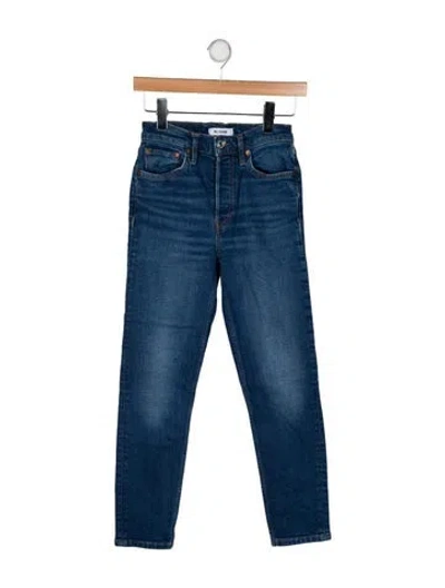 Pre-owned Re/done Mid-rise Skinny Leg Jeans In Blue