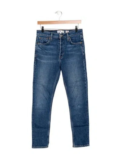 Pre-owned Re/done Mid-rise Skinny Leg Jeans In Blue
