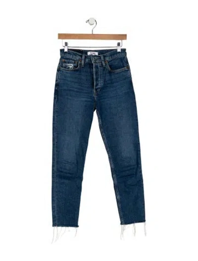 Pre-owned Re/done Mid-rise Skinny Leg Jeans In Blue