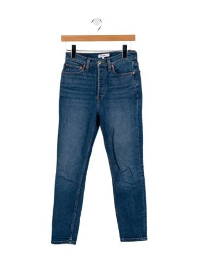 Pre-owned Re/done Mid-rise Skinny Leg Jeans In Blue