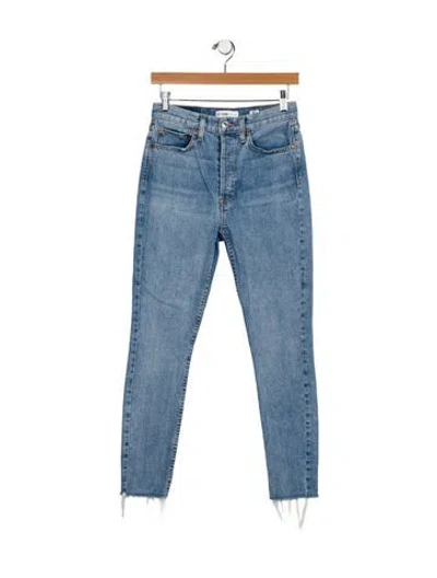 Pre-owned Re/done Mid-rise Skinny Leg Jeans In Blue