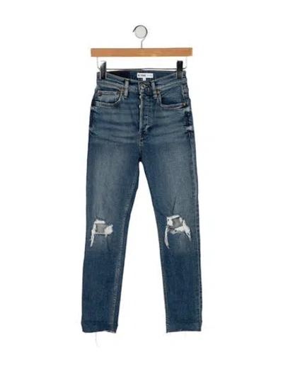 Pre-owned Re/done Mid-rise Skinny Leg Jeans In Blue