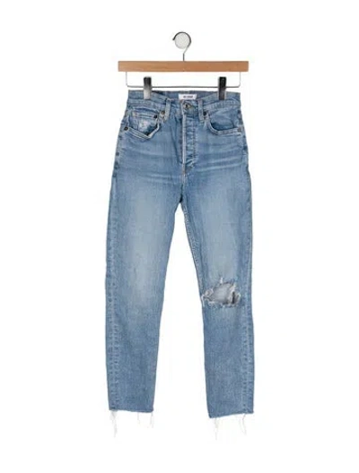 Pre-owned Re/done Mid-rise Skinny Leg Jeans In Blue