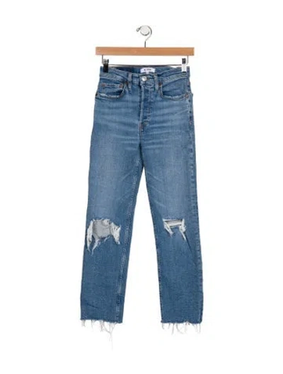 Pre-owned Re/done Mid-rise Skinny Leg Jeans In Blue