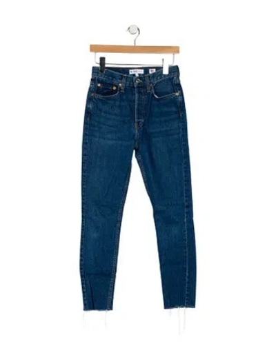 Pre-owned Re/done Mid-rise Skinny Leg Jeans In Blue
