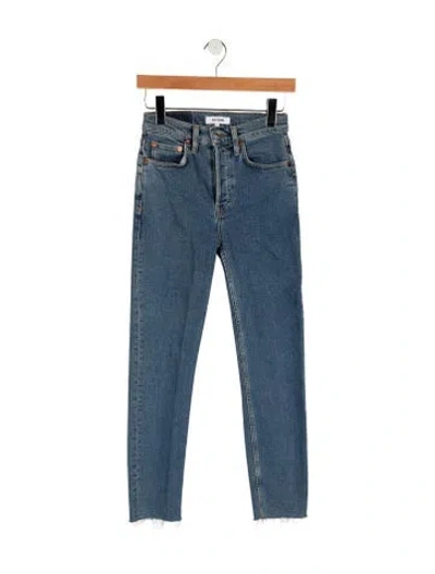 Pre-owned Re/done Mid-rise Skinny Leg Jeans In Blue