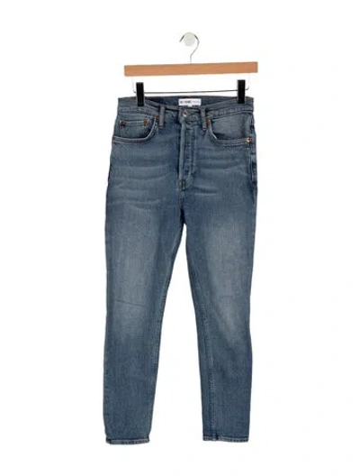 Pre-owned Re/done Mid-rise Skinny Leg Jeans In Blue