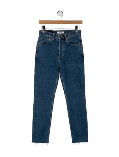 Pre-owned Re/done Mid-rise Skinny Leg Jeans In Blue
