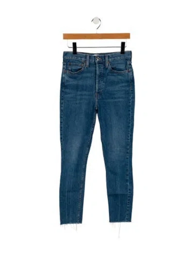 Pre-owned Re/done Mid-rise Skinny Leg Jeans In Blue