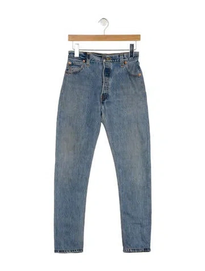 Pre-owned Re/done Mid-rise Skinny Leg Jeans In Blue