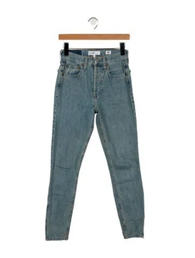 Pre-owned Re/done Mid-rise Skinny Leg Jeans In Blue