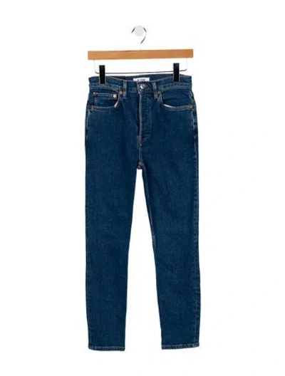 Pre-owned Re/done Mid-rise Skinny Leg Jeans In Blue