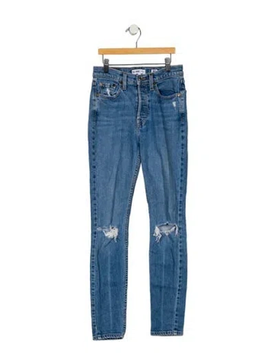 Pre-owned Re/done Mid-rise Skinny Leg Jeans In Blue