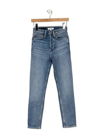 Pre-owned Re/done Mid-rise Skinny Leg Jeans In Blue