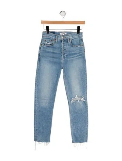 Pre-owned Re/done Mid-rise Skinny Leg Jeans In Blue